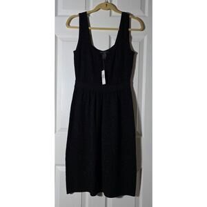 Grace Elements Black Sparkle Square Neckline Stretch Dress SM